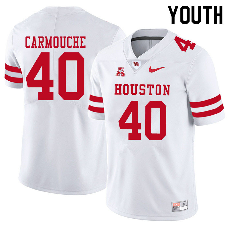 Youth #40 Jordan Carmouche Houston Cougars College Football Jerseys Sale-White